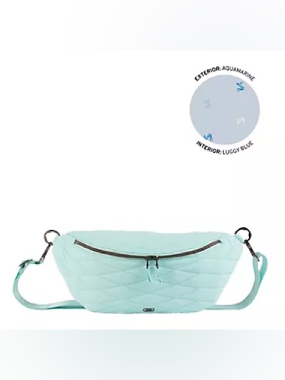 Lug Bemo Cloud Go Sling Quilted Crossbody Bag NWT AQUAMARINE